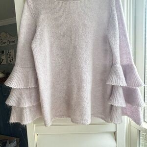 Chic Lilac Tiered Sleeve Sweater